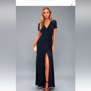Lulu's Evolve Wrap Maxi Dress in 'Navy Blue ', Size M
